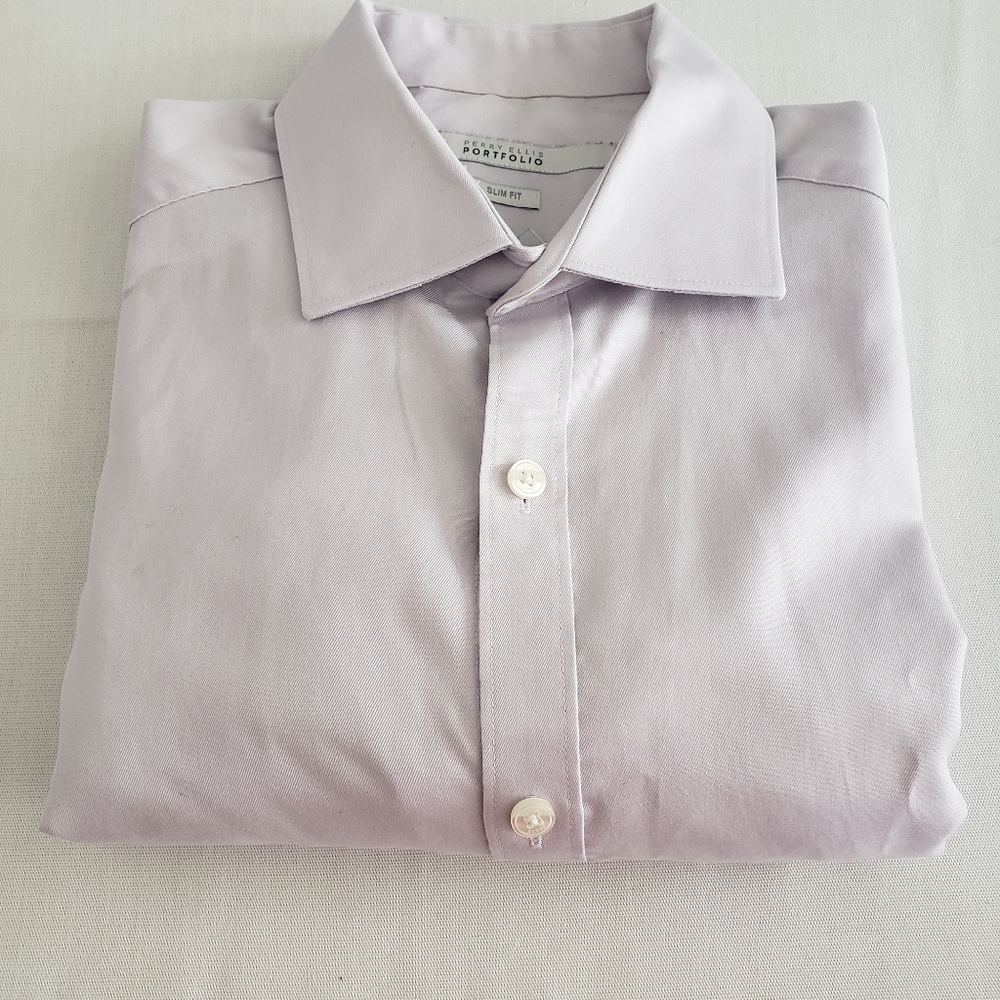 Perry Ellis Portfolio Solid Slim Fit Dress Shirt